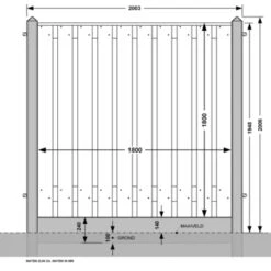 Houtbetonschutting Antraciet Douglas Per Meter -Makitar Winkel 123 1009