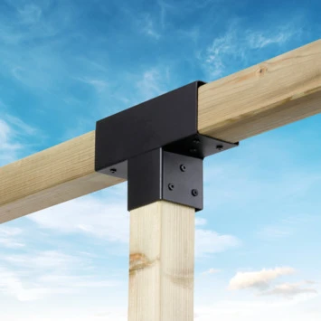 Paalverbinder Voor Pergola T-verbindingsstuk 3-kants 7x7 Cm Zwart 4 Paalverbinder Voor Pergola T-verbindingsstuk 3-kants 7x7 Cm Zwart - Afbeelding 2