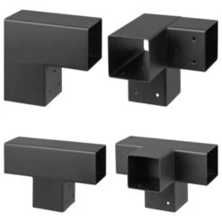 Paalverbinder Voor Pergola Hoekstuk 3-kants 9x9 Cm Zwart -Makitar Winkel 123 1223