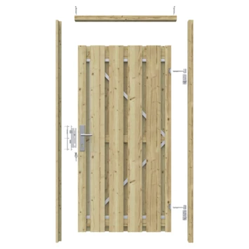 Poortpakket Grenen Hout Op Metalen Frame 4 Poortpakket Grenen Hout Op Metalen Frame - Afbeelding 2