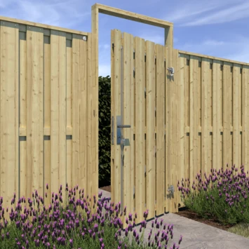 Poortpakket Grenen Hout Op Metalen Frame 5 Poortpakket Grenen Hout Op Metalen Frame - Afbeelding 3