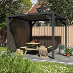 Pergola Silvano Zwart Inclusief Zijdoek 15 Pergola Silvano Zwart Inclusief Zijdoek -Makitar Winkel 123 4199
