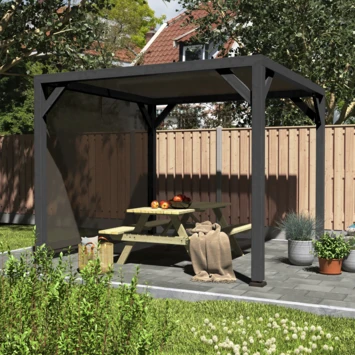 Pergola Silvano Zwart Inclusief Zijdoek 5 Pergola Silvano Zwart Inclusief Zijdoek - Afbeelding 3