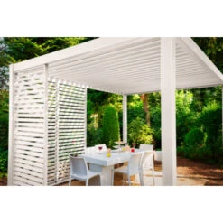 Zijwand Louvre Voor Pergola Classic & Deluxe Wit 400 Series -Makitar Winkel 123 4217