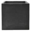 Pot Fiberclay Donkergrijs Streep Vierkant Ø40 H35 Cm -Makitar Winkel 123 4435