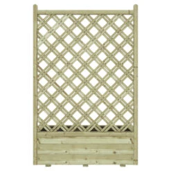 Bloembak Met Dubbele Trellis 90x40 Cm -Makitar Winkel 123 4506